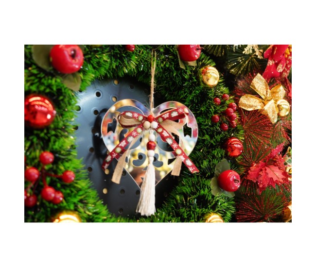 Ornament brad, Flippy, Inima, Argintiu, Lucios, 14*26CM, Acril, Interior/ Exterior