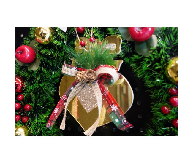 Ornament brad, Flippy, Inima, Auriu, Lucios, 15*16CM, Acril, Interior/ Exterior