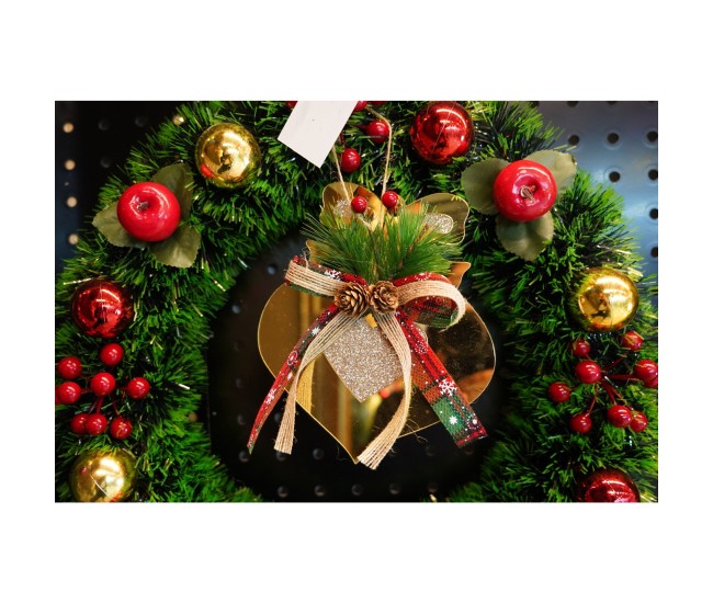 Ornament brad, Flippy, Inima, Auriu, Lucios, 15*16CM, Acril, Interior/ Exterior