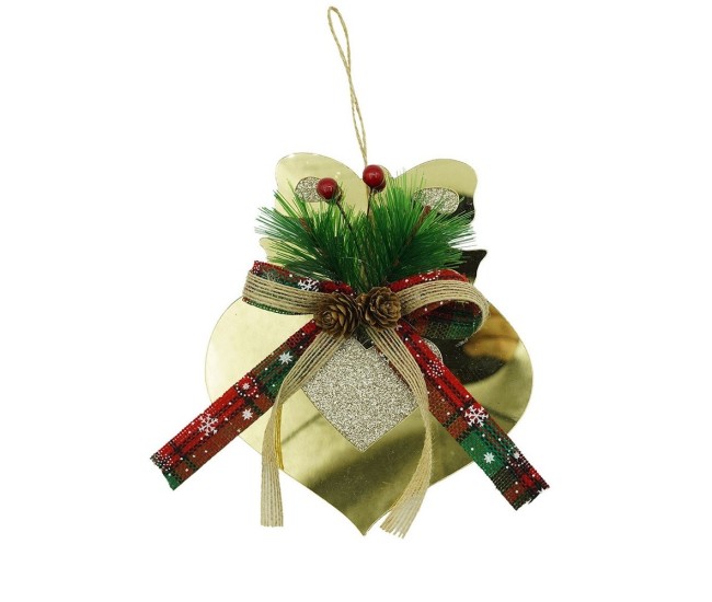 Ornament brad, Flippy, Inima, Auriu, Lucios, 15*16CM, Acril, Interior/ Exterior