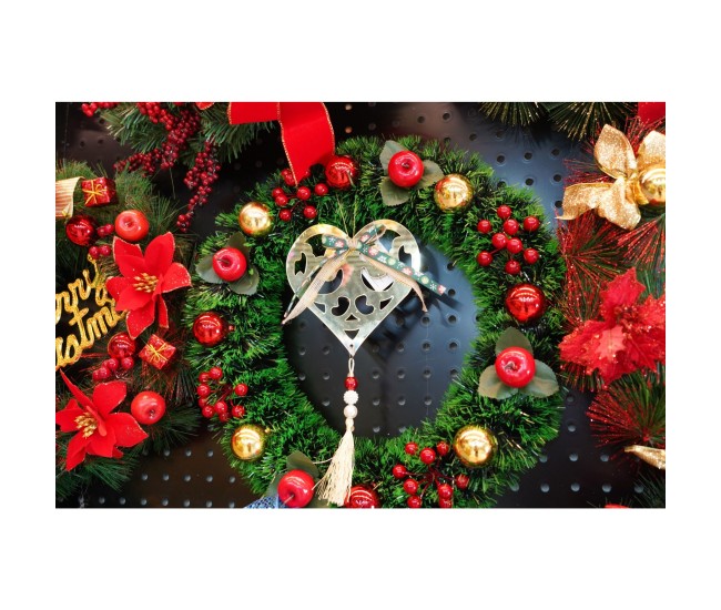 Ornament brad, Flippy, Inima, Auriu, Lucios, 15*26CM, Acril, Interior/ Exterior