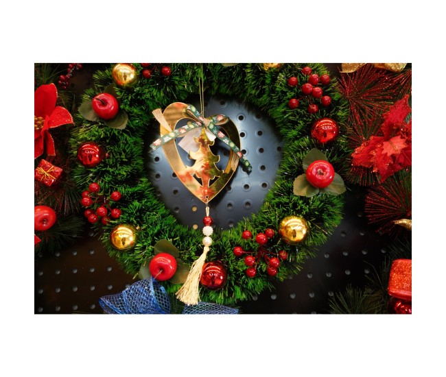 Ornament brad, Flippy, Inima, Auriu, Lucios, 15*26CM, Acril, Interior/ Exterior