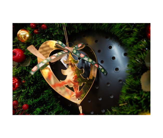 Ornament brad, Flippy, Inima, Auriu, Lucios, 15*26CM, Acril, Interior/ Exterior