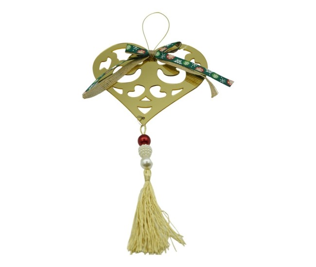 Ornament brad, Flippy, Inima, Auriu, Lucios, 15*26CM, Acril, Interior/ Exterior