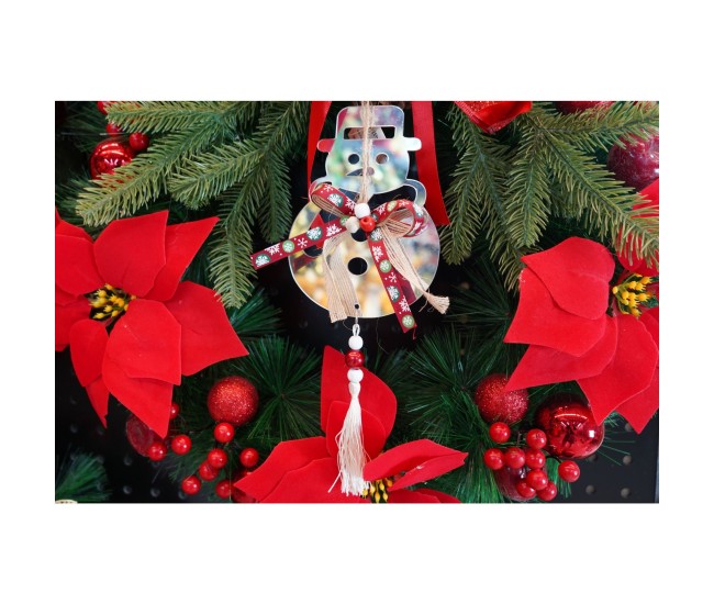 Ornament brad, Flippy, Om de zapada, Argintiu, Lucios, 14*26CM, Acril, Interior/ Exterior