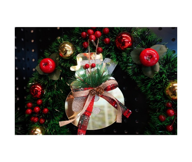 Ornament brad, Flippy, Om de zapada, Auriu, Lucios, 16*17CM, Acril, Interior/ Exterior