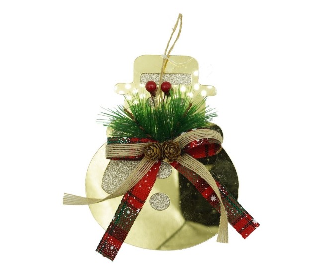 Ornament brad, Flippy, Om de zapada, Auriu, Lucios, 16*17CM, Acril, Interior/ Exterior