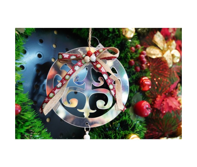 Ornament brad, Flippy, Rotund, Argintiu, Lucios, 14*26CM, Acril, Interior/ Exterior Ornament brad, Flippy, Rotund, Argintiu, Lucios, 14*26CM, Acril, Interior/ Exterior