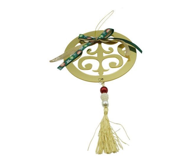 Ornament brad, Flippy, Rotund, Auriu, Lucios, 15*26CM, Acril, Interior/ Exterior Ornament brad, Flippy, Rotund, Auriu, Lucios, 15*26CM, Acril, Interior/ Exterior