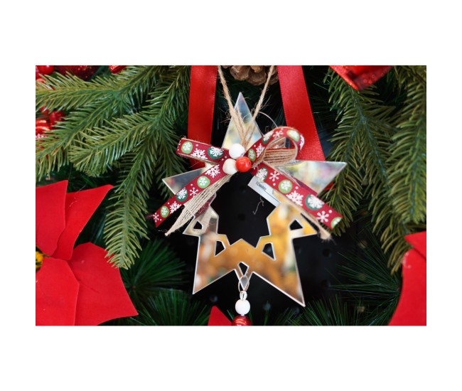 Ornament brad, Flippy, Stea, Argintiu, Lucios, 14*26CM, Acril, Interior/ Exterior Ornament brad, Flippy, Stea, Argintiu, Lucios, 14*26CM, Acril, Interior/ Exterior