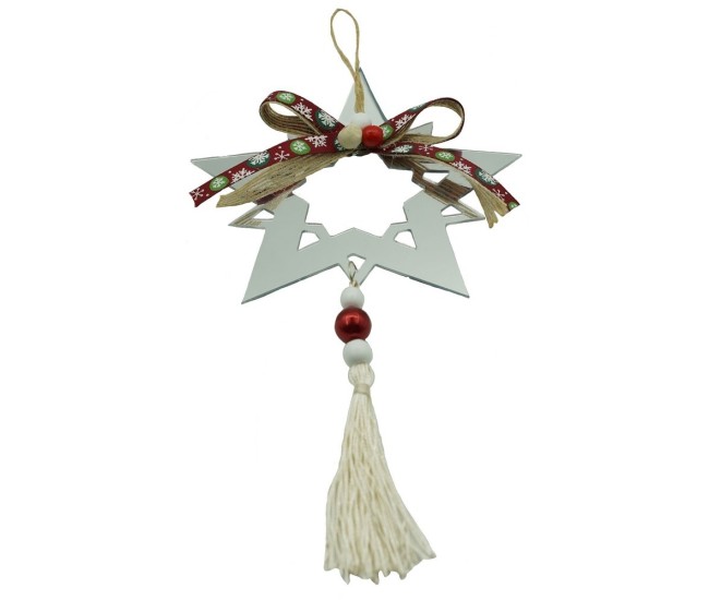 Ornament brad, Flippy, Stea, Argintiu, Lucios, 14*26CM, Acril, Interior/ Exterior Ornament brad, Flippy, Stea, Argintiu, Lucios, 14*26CM, Acril, Interior/ Exterior