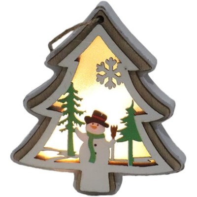 Ornament de Brad, Flippy, cu Lumini LED, din Lemn, Model Brad, Multicolor Ornament de Brad, Flippy, cu Lumini LED, din Lemn, Model Brad, Multicolor