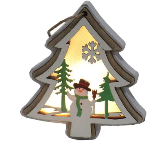 Ornament de Brad, Flippy, cu Lumini LED, din Lemn, Model Brad, Multicolor Ornament de Brad, Flippy, cu Lumini LED, din Lemn, Model Brad, Multicolor