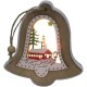 Ornament de Brad, Flippy, cu Lumini LED, din Lemn, Model Clopot, Multicolor Ornament de Brad, Flippy, cu Lumini LED, din Lemn, Model Clopot, Multicolor