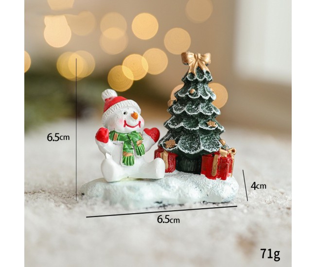 Ornament de Craciun din Rasina pentru Decor, Flippy, Model Om de Zapada cu Brad, Decoratiune de Birou pentru Craciun, 6.5 x 6.5 x 4 cm, Alb Verde Ornament de Craciun din Rasina pentru Decor, Flippy, Model Om de Zapada cu Brad, Decoratiune de Birou pentru Craciun, 6.5 x 6.5 x 4 cm, Alb Verde