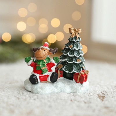 Ornament de Craciun din Rasina pentru Decor, Flippy, Model Ren cu Brad, Decoratiune de Birou pentru Craciun, 6.5 x 6.5 x 4 cm, Rosu Verde Ornament de Craciun din Rasina pentru Decor, Flippy, Model Ren cu Brad, Decoratiune de Birou pentru Craciun, 6.5 x 6.5 x 4 cm, Rosu Verde