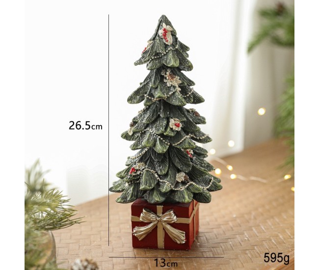 Ornament Decoratiune de Craciun, Flippy, Decoratiune Mica pentru Craciun din Rasina, Model Brad Impodobit cu Cadouri, 26.5 x 13 x 13 cm, Verde Ornament Decoratiune de Craciun, Flippy, Decoratiune Mica pentru Craciun din Rasina, Model Brad Impodobit cu Cadouri, 26.5 x 13 x 13 cm, Verde