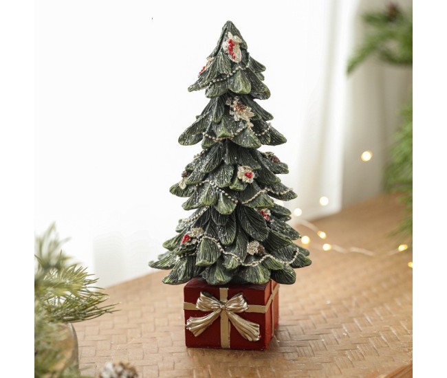 Ornament Decoratiune de Craciun, Flippy, Decoratiune Mica pentru Craciun din Rasina, Model Brad Impodobit cu Cadouri, 26.5 x 13 x 13 cm, Verde Ornament Decoratiune de Craciun, Flippy, Decoratiune Mica pentru Craciun din Rasina, Model Brad Impodobit cu Cadouri, 26.5 x 13 x 13 cm, Verde