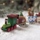 Ornament Decoratiune de Craciun Tren Pictat, Flippy, Tip Ornament Jucarie de Decor pentru Craciun, din Lemn 20 cm, Tren Figurina de Craciun, Multicolor