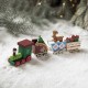 Ornament Decoratiune de Craciun Tren Pictat, Flippy, Tip Ornament Jucarie de Decor pentru Craciun, din Lemn 20 cm, Tren Figurina de Craciun, Multicolor