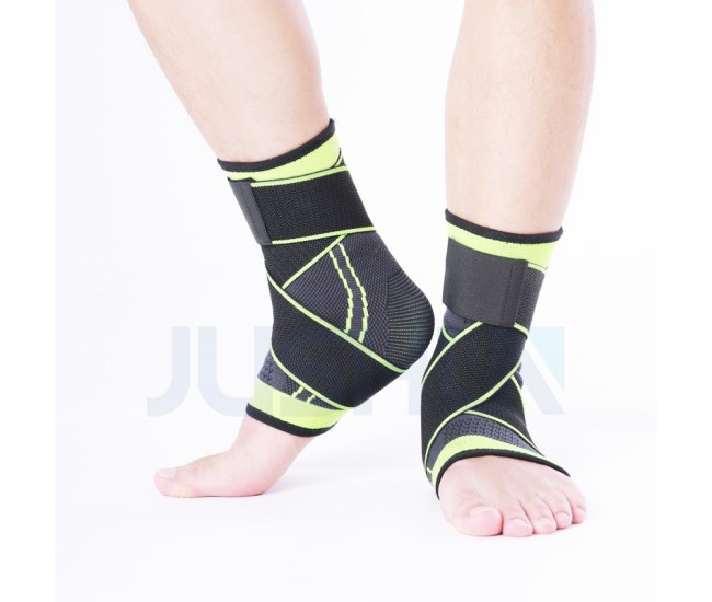 Orteza pentru Glezna, Flippy, cu Benzi Elastice de Fixare, 24 x 10.5 cm, din Nailon, Negru/Verde Orteza pentru Glezna, Flippy, cu Benzi Elastice de Fixare, 24 x 10.5 cm, din Nailon, Negru/Verde