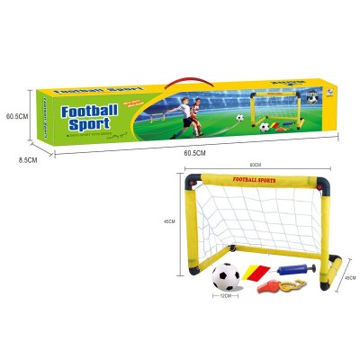 Set Poarta de Fotbal pentru Copii, Flippy, 45x60 cm, Minge, Cartonase, Pompa, Fluier, Galben