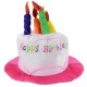 Palarie Happy Birthday, Flippy, Accesoriu pentru Petrecere, Model Tort, Tematica Aniversare, 60x60x55 cm, Roz