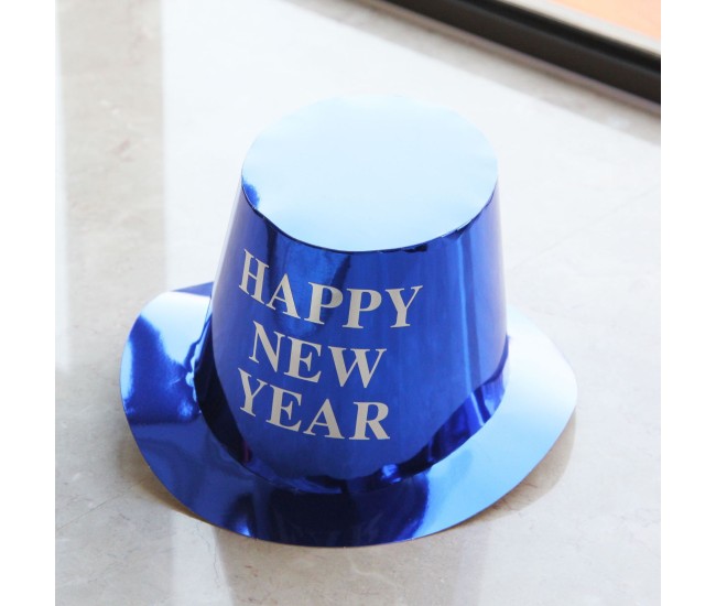 Palarie Happy New Year pentru Revelion, Flippy, Palarie Festiva de Anul Nou, Palarie Magica din Hartie, 29 x 25 x 15.5 cm Colorata Sclipitor Albastru Palarie Happy New Year pentru Revelion, Flippy, Palarie Festiva de Anul Nou, Palarie Magica din Hartie, 29 x 25 x 15.5 cm Colorata Sclipitor Albastru