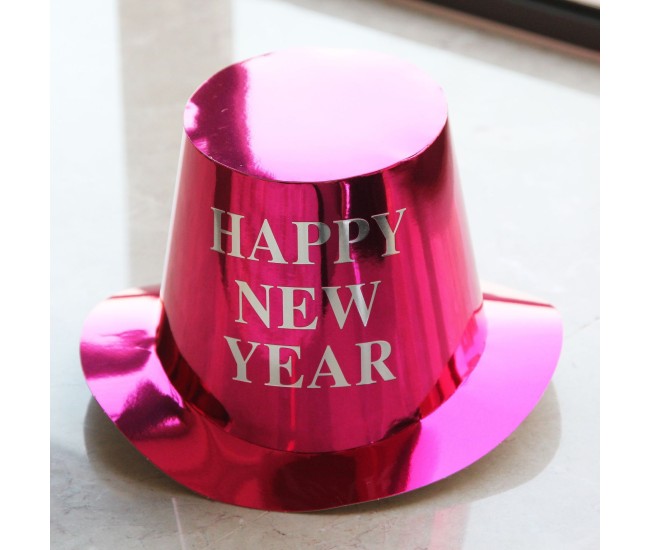 Palarie Happy New Year pentru Revelion, Flippy, Palarie Festiva de Anul Nou, Palarie Magica din Hartie, 29 x 25 x 15.5 cm, Colorata Sclipitor Roz Palarie Happy New Year pentru Revelion, Flippy, Palarie Festiva de Anul Nou, Palarie Magica din Hartie, 29 x 25 x 15.5 cm, Colorata Sclipitor Roz