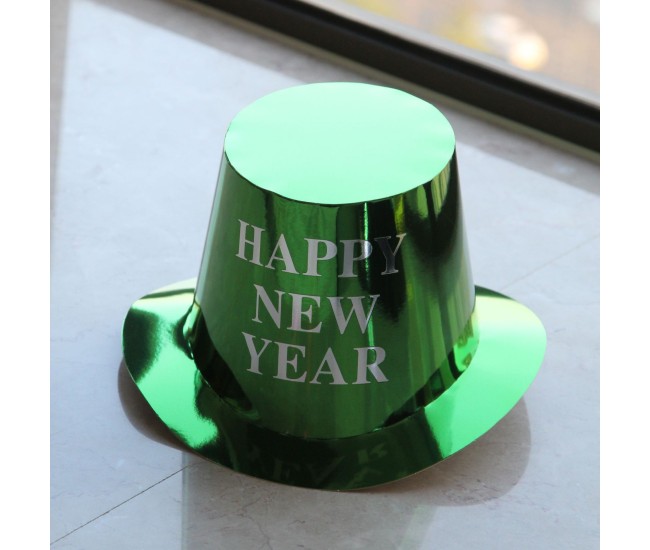 Palarie Happy New Year pentru Revelion, Flippy, Palarie Festiva de Anul Nou, Palarie Magica din Hartie, 29 x 25 x 15.5 cm, Colorata Sclipitor Verde Palarie Happy New Year pentru Revelion, Flippy, Palarie Festiva de Anul Nou, Palarie Magica din Hartie, 29 x 25 x 15.5 cm, Colorata Sclipitor Verde