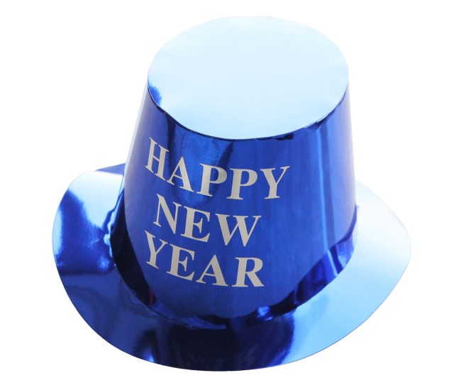 Palarie Happy New Year pentru Revelion, Flippy, Palarie Festiva de Anul Nou, Palarie Magica din Hartie, 29 x 25 x 15.5 cm Colorata Sclipitor Albastru Palarie Happy New Year pentru Revelion, Flippy, Palarie Festiva de Anul Nou, Palarie Magica din Hartie, 29 x 25 x 15.5 cm Colorata Sclipitor Albastru