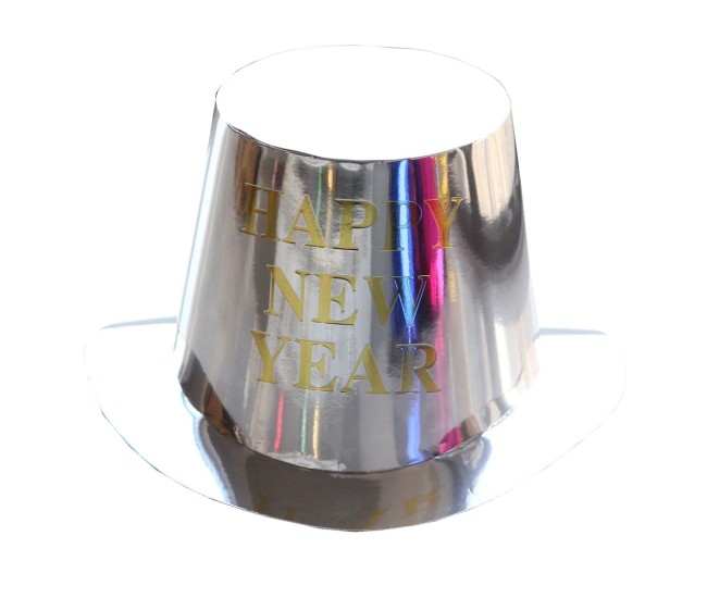 Palarie Happy New Year pentru Revelion, Flippy, Palarie Festiva de Anul Nou, Palarie Magica din Hartie, 29 x 25 x 15.5 cm, Colorata Sclipitor Argintiu Palarie Happy New Year pentru Revelion, Flippy, Palarie Festiva de Anul Nou, Palarie Magica din Hartie, 29 x 25 x 15.5 cm, Colorata Sclipitor Argintiu