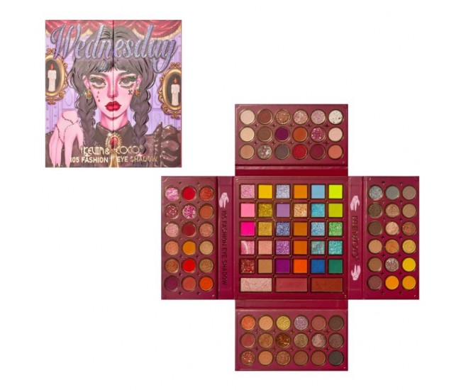 Paleta de Farduri Kevin&Coco, 105 culori, Stil Pliabil, Wednesday, Conturing, Iluminator, Blush incluse, Fara Sulfati, Pudra Compacta, 18.7 x 17.3 x 2.6 cm, 407 g, multicolor Paleta de Farduri Kevin&Coco, 105 culori, Stil Pliabil, Wednesday, Conturing, Iluminator, Blush incluse, Fara Sulfati, Pudra Compacta, 18.7 x 17.3 x 2.6 cm, 407 g, multicolor