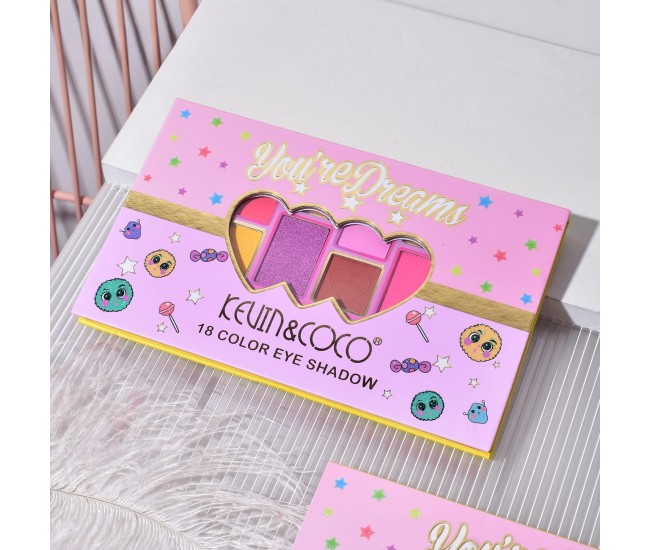 Palete de Machiaj, KEVIN & COCO, Candy Star. Fard de Pleoape, 18 culori, 19.3 x 12 x 1.4 cm Palete de Machiaj, KEVIN & COCO, Candy Star. Fard de Pleoape, 18 culori, 19.3 x 12 x 1.4 cm