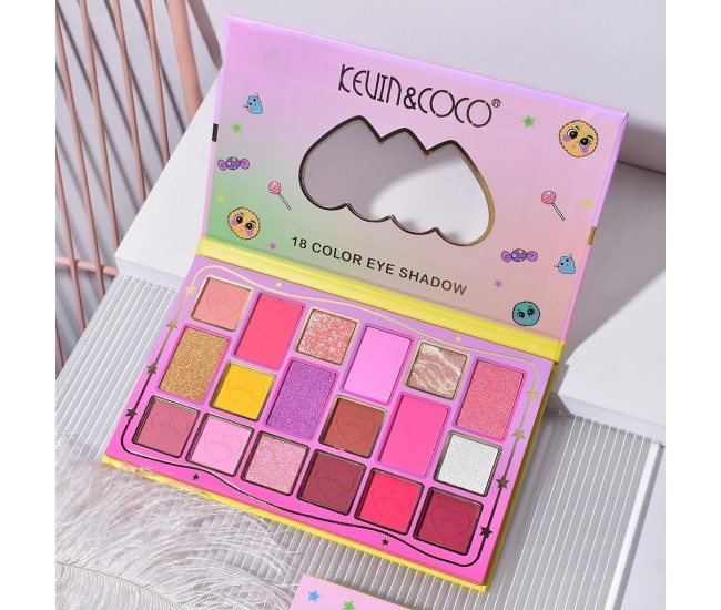 Palete de Machiaj, KEVIN & COCO, Candy Star. Fard de Pleoape, 18 culori, 19.3 x 12 x 1.4 cm Palete de Machiaj, KEVIN & COCO, Candy Star. Fard de Pleoape, 18 culori, 19.3 x 12 x 1.4 cm