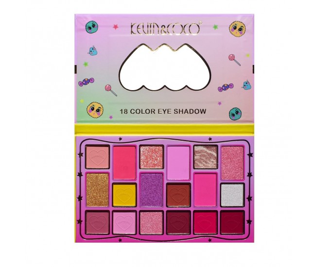 Palete de Machiaj, KEVIN & COCO, Candy Star. Fard de Pleoape, 18 culori, 19.3 x 12 x 1.4 cm Palete de Machiaj, KEVIN & COCO, Candy Star. Fard de Pleoape, 18 culori, 19.3 x 12 x 1.4 cm