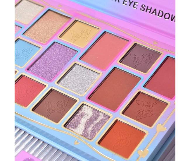 Palete de Machiaj, KEVIN & COCO, Pink Blue, Fard de Pleoape, 18 culori, 19.3 x 12 x 1.4 cm Palete de Machiaj, KEVIN & COCO, Pink Blue, Fard de Pleoape, 18 culori, 19.3 x 12 x 1.4 cm