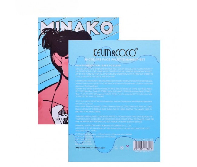Paleta de Machiaj, KEVIN&COCO, 20 Culori Blue Girl, Fard de Pleoape si Blush, Albastru Paleta de Machiaj, KEVIN&COCO, 20 Culori Blue Girl, Fard de Pleoape si Blush, Albastru