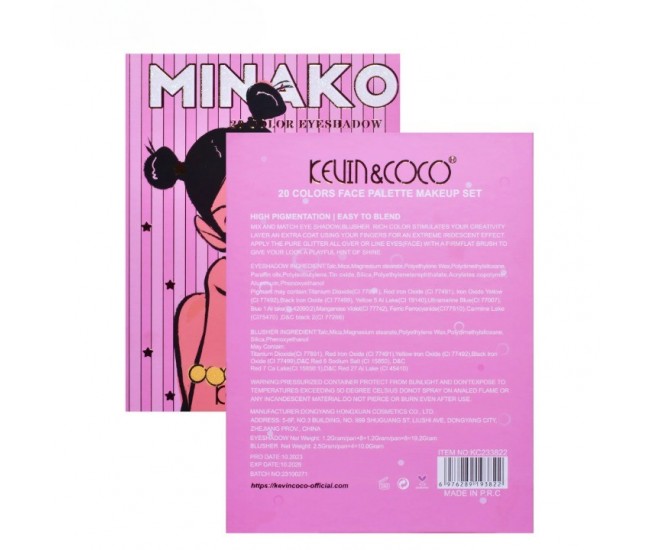 Paleta de Machiaj, KEVIN&COCO, 20 Culori Pink Girl, Fard de Pleoape si Blush, Roz Paleta de Machiaj, KEVIN&COCO, 20 Culori Pink Girl, Fard de Pleoape si Blush, Roz