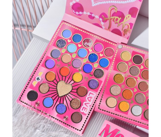 Trusa de Machiaj, KEVIN & COCO, Mean Girl Rose, Fard de Pleoape, Iluminator, Blush Cremos, 97 culori, 21 x 15.7 x 2.4 cm Trusa de Machiaj, KEVIN & COCO, Mean Girl Rose, Fard de Pleoape, Iluminator, Blush Cremos, 97 culori, 21 x 15.7 x 2.4 cm
