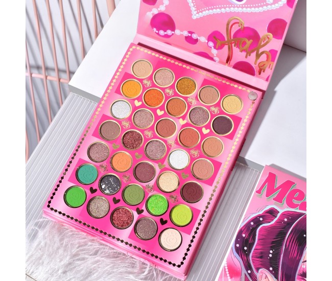 Trusa de Machiaj, KEVIN & COCO, Mean Girl Rose, Fard de Pleoape, Iluminator, Blush Cremos, 97 culori, 21 x 15.7 x 2.4 cm Trusa de Machiaj, KEVIN & COCO, Mean Girl Rose, Fard de Pleoape, Iluminator, Blush Cremos, 97 culori, 21 x 15.7 x 2.4 cm