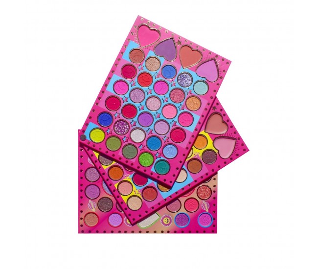 Trusa de Machiaj, KEVIN & COCO, Mean Girl Heart, Fard de Pleoape, Iluminator, Blush Cremos, 96 culori, 21 x 15.7 x 2.4 cm Trusa de Machiaj, KEVIN & COCO, Mean Girl Heart, Fard de Pleoape, Iluminator, Blush Cremos, 96 culori, 21 x 15.7 x 2.4 cm