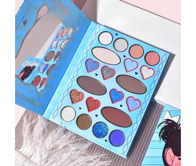Paleta de Machiaj, KEVIN&COCO, 20 Culori Blue Girl, Fard de Pleoape si Blush, Albastru Paleta de Machiaj, KEVIN&COCO, 20 Culori Blue Girl, Fard de Pleoape si Blush, Albastru