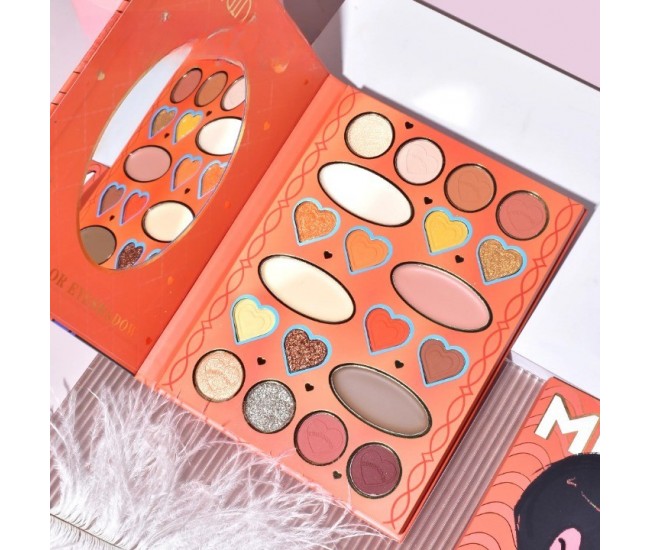 Paleta de Machiaj, KEVIN&COCO, 20 Culori Orange Girl, Fard de Pleoape si Blush, Portocaliu Paleta de Machiaj, KEVIN&COCO, 20 Culori Orange Girl, Fard de Pleoape si Blush, Portocaliu