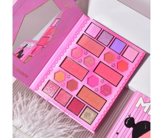 Paleta de Machiaj, KEVIN&COCO, 20 Culori Pink Girl, Fard de Pleoape si Blush, Roz Paleta de Machiaj, KEVIN&COCO, 20 Culori Pink Girl, Fard de Pleoape si Blush, Roz