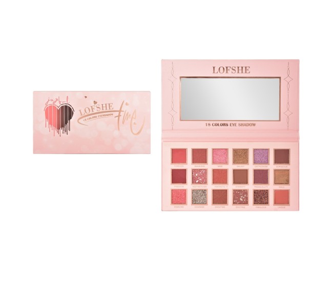 Paleta de Machiaj, Lofshe, 18 Farduri de Pleoape, Mate si Sidefate, Multicolor