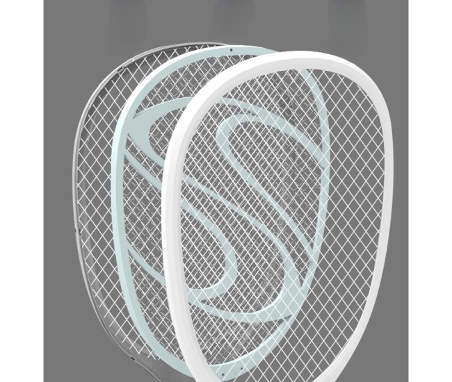 Paleta Electrica pentru Tantari, Muste sau Insecte LED, Flippy, Reincarcabila, Incarcare USB, Plastic, Casa si Gradina, Anti-insecte, Alb-Albastru