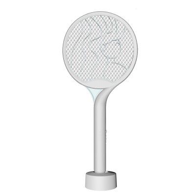 Paleta Electrica pentru Tantari, Muste si Tantari 2in1, Flippy, Reincarcabila, Incarcare USB, 2600V, Plastic, Casa si Gradina, Anti-insecte, Stand, 23x51 cm, Gri