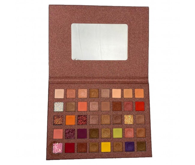 Paleta de farduri cu 40 de culori pigmentate, Maro cu sclipici, Flippy Paleta de farduri cu 40 de culori pigmentate, Maro cu sclipici, Flippy