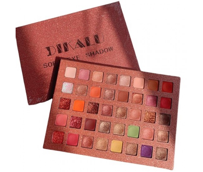 Paleta de farduri cu 40 de culori pigmentate, Roz cu sclipici, Flippy Paleta de farduri cu 40 de culori pigmentate, Roz cu sclipici, Flippy
